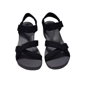Clarks Aria Garcie Flat Black Sandals Size 10M